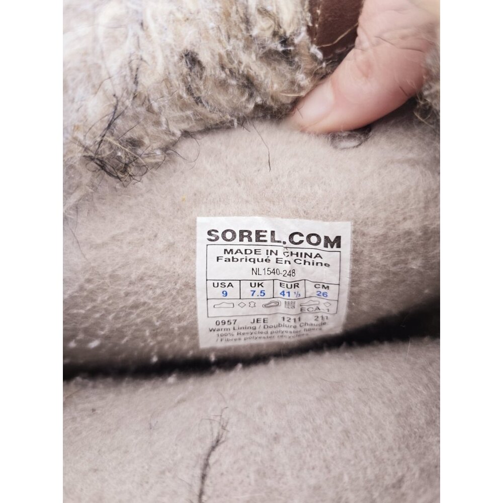 Sorel Joan Of Arctic Waterproof  Snow Winter Boots 9 Brown Faux Fur Leather - Picture 5 of 11